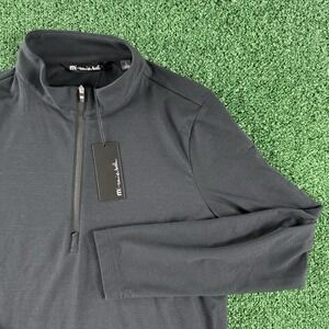 New Travis Mathew Women's 1/4-Zip Large Pullover Lightweight Black